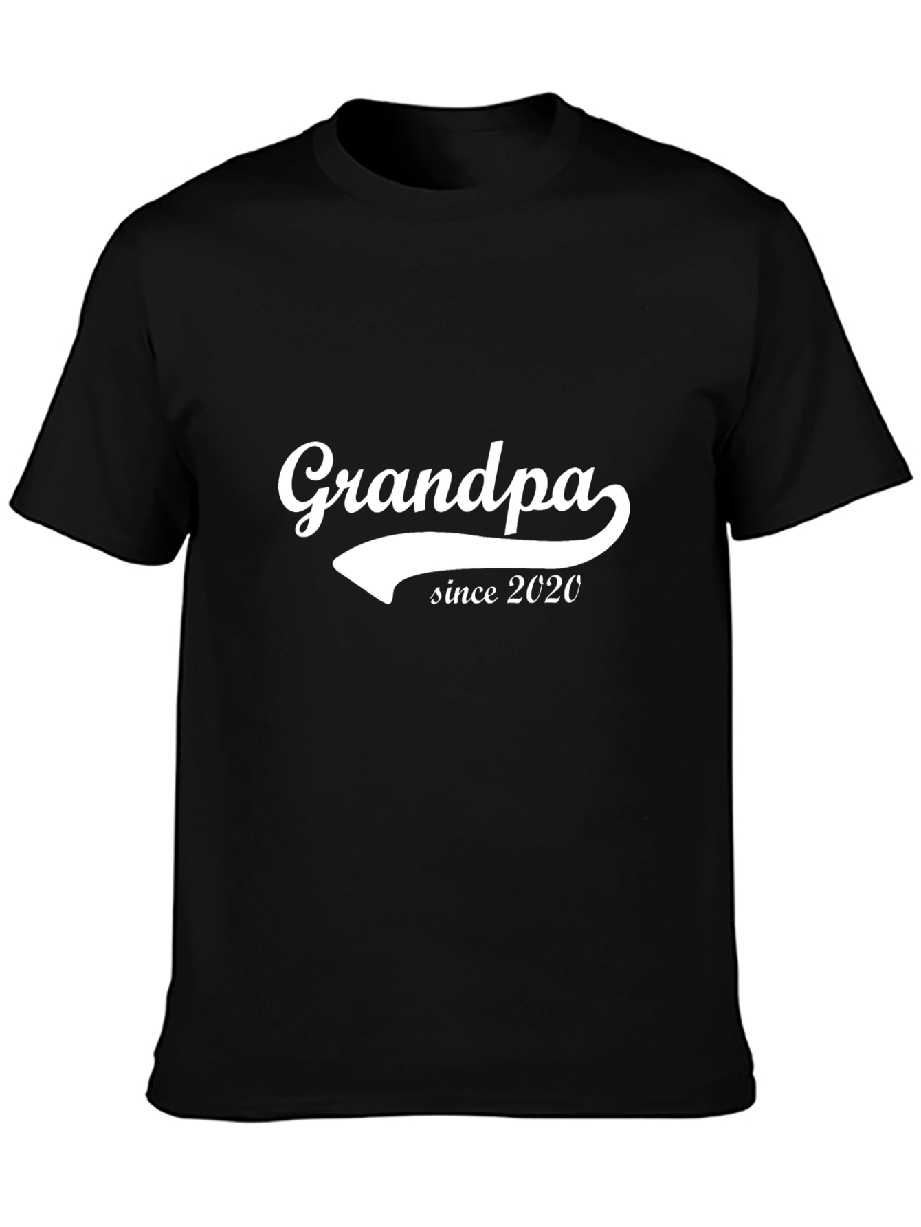 Grandpa Since 2020 Black T-Shirt