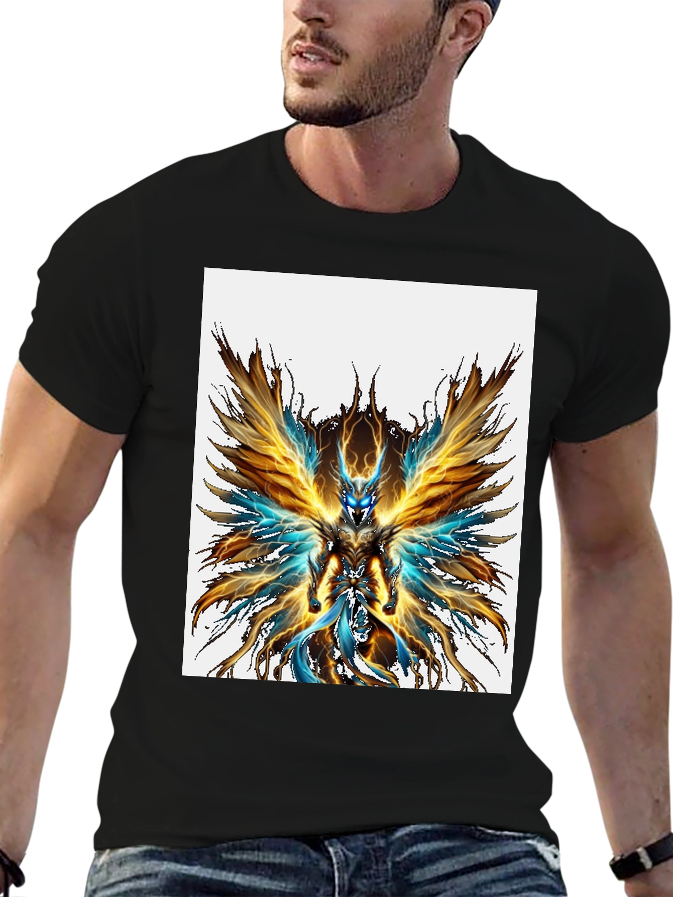 Fiery Angel Graphic Black T-Shirt
