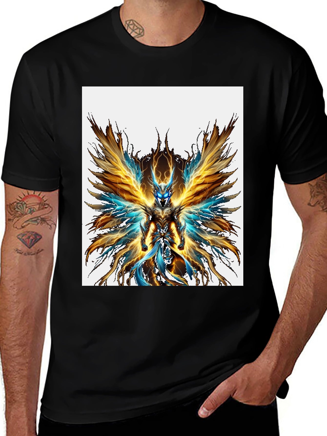 Fiery Angel Graphic Black T-Shirt
