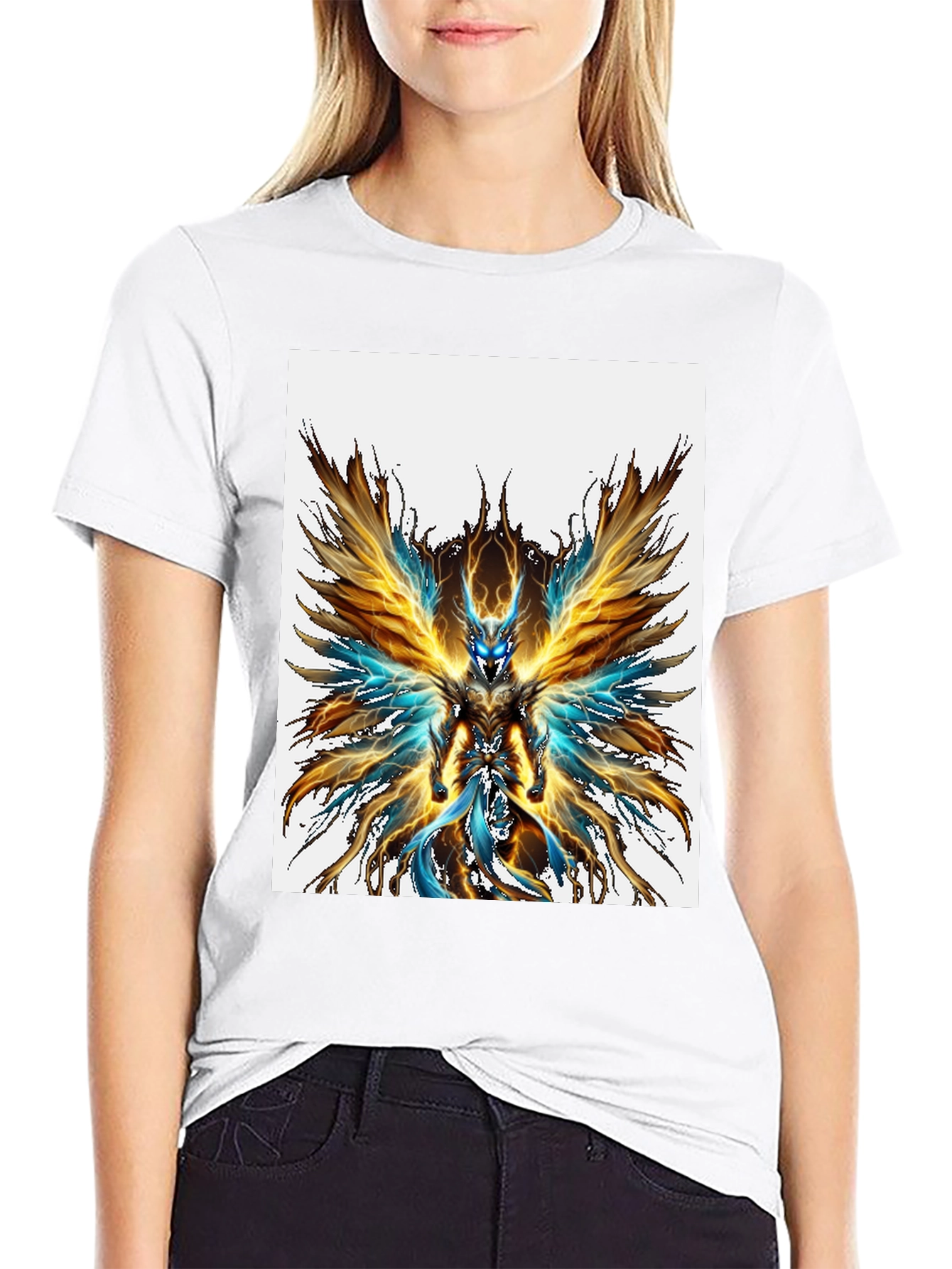 Fiery Angel Graphic Black T-Shirt