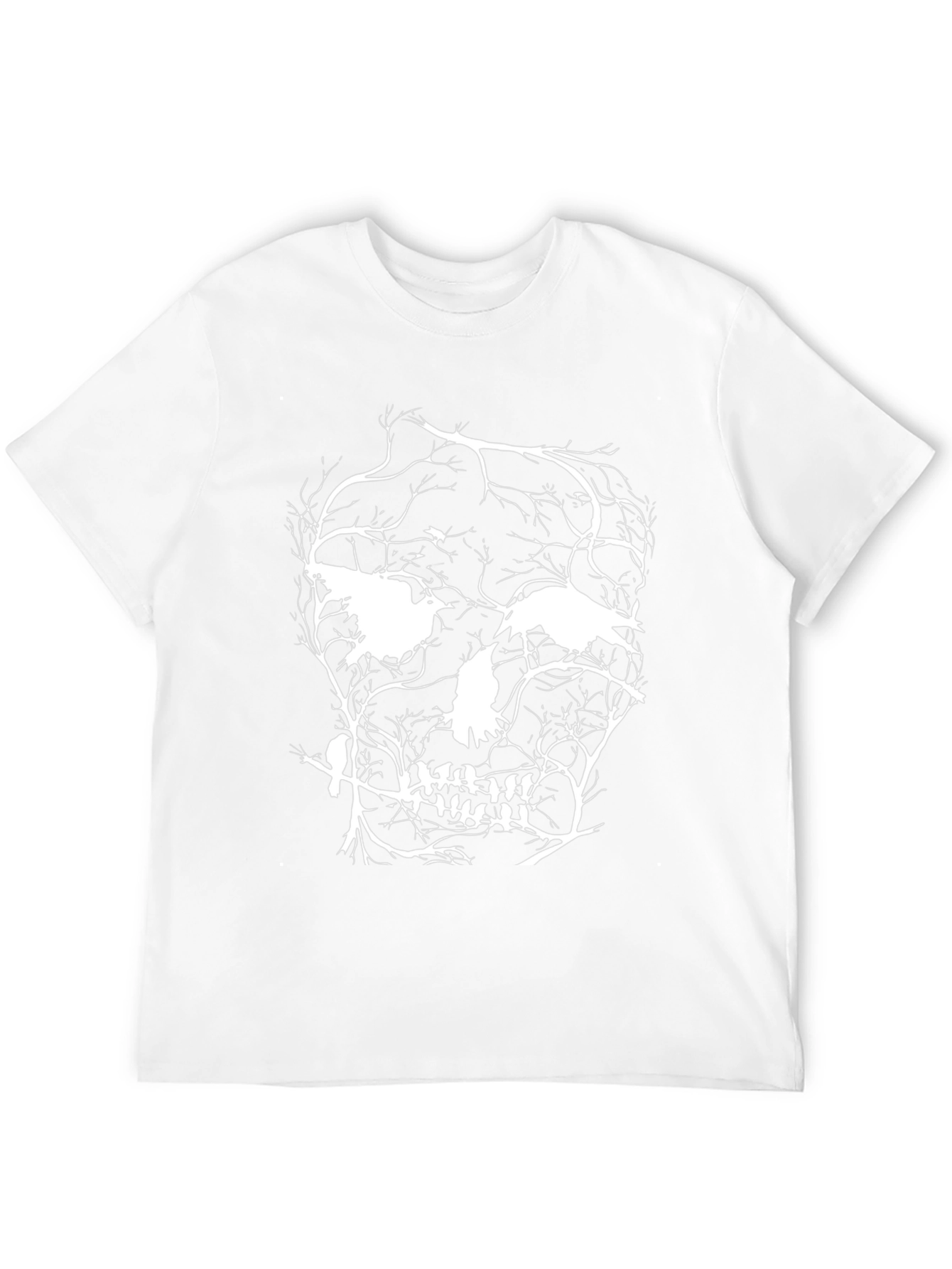 Raven Skull Graphic Tee - Black Cotton Blend