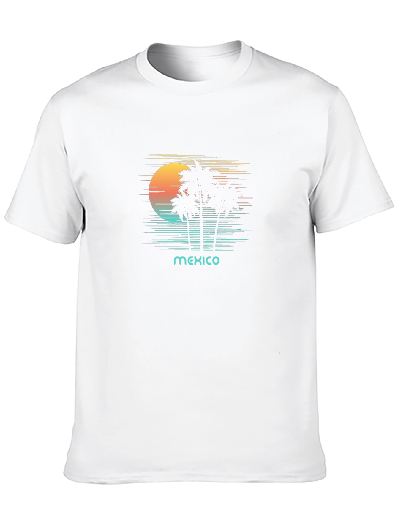 Mexico Palms Graphic Tee - Retro Sunset Palm Trees