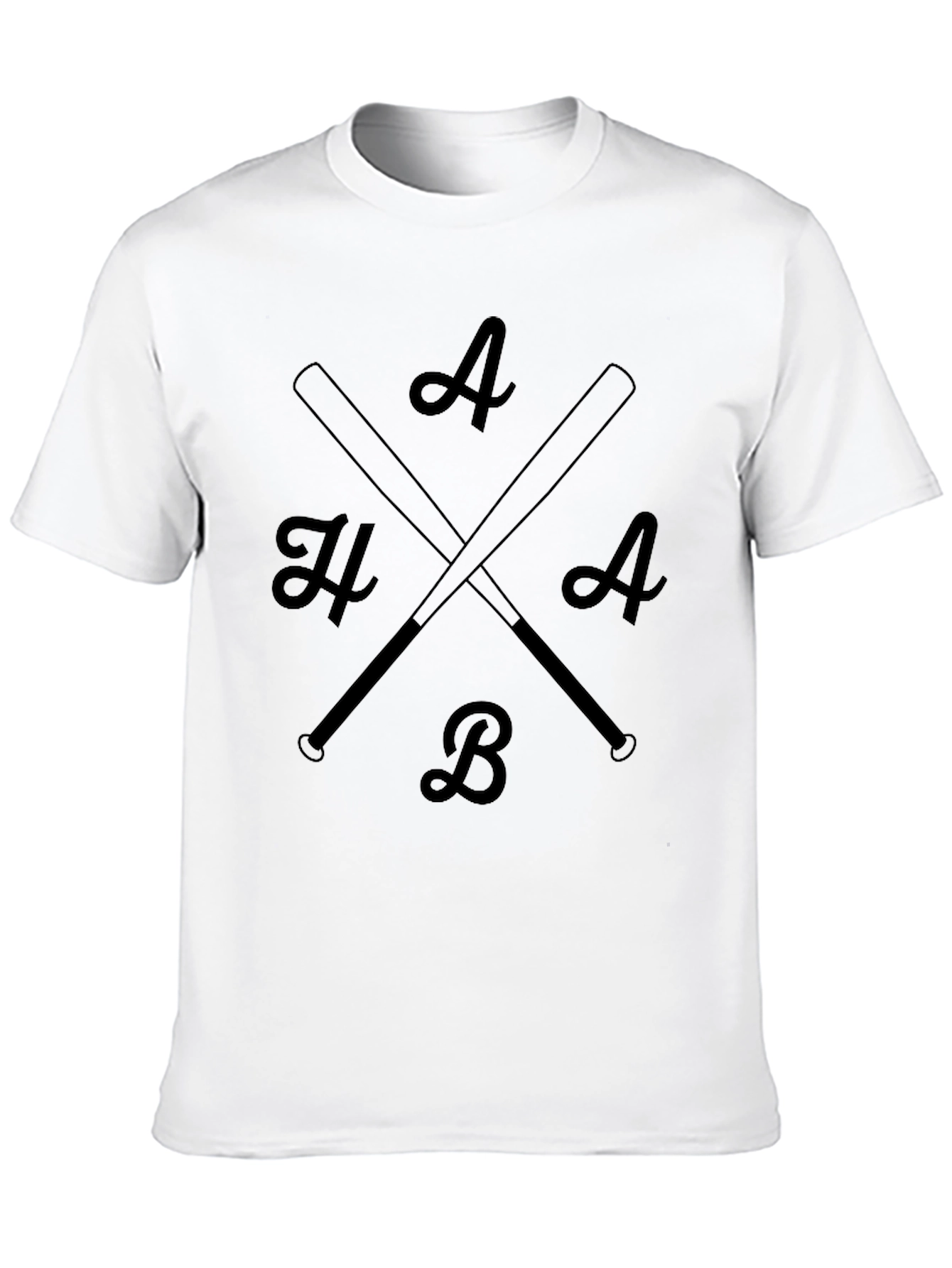 Baseball Bats & Letters Graphic Tee - Black