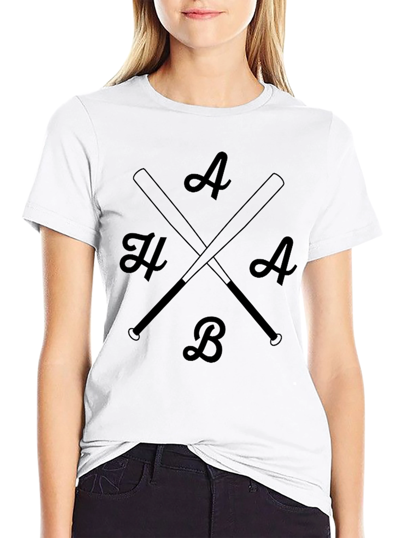 Baseball Bats & Letters Graphic Tee - Black