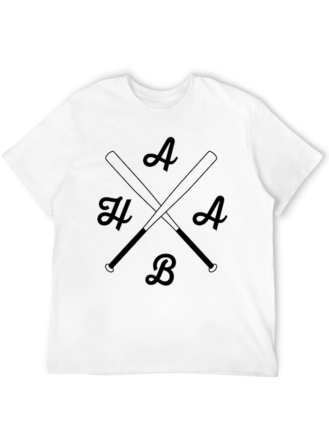 Baseball Bats & Letters Graphic Tee - Black