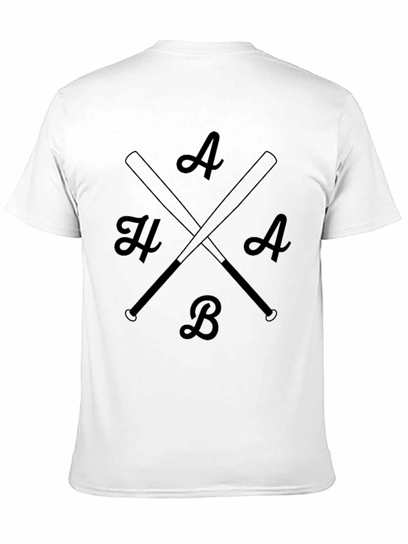 Baseball Bats & Letters Graphic Tee - Black