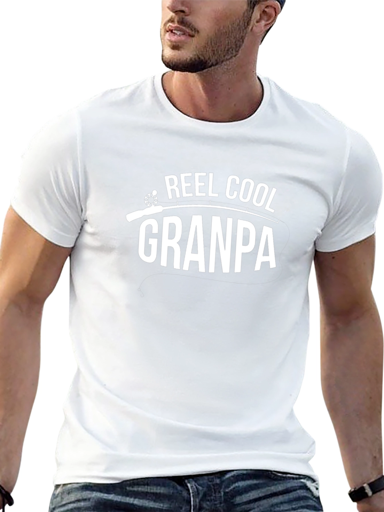 Reel Cool Grandpa Graphic Tee - Black Cotton T-Shirt