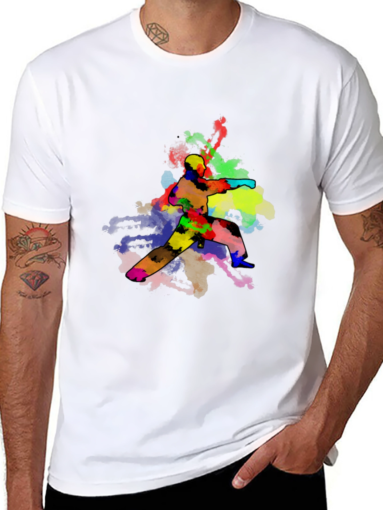 Colorful Karate Graphic T-Shirt