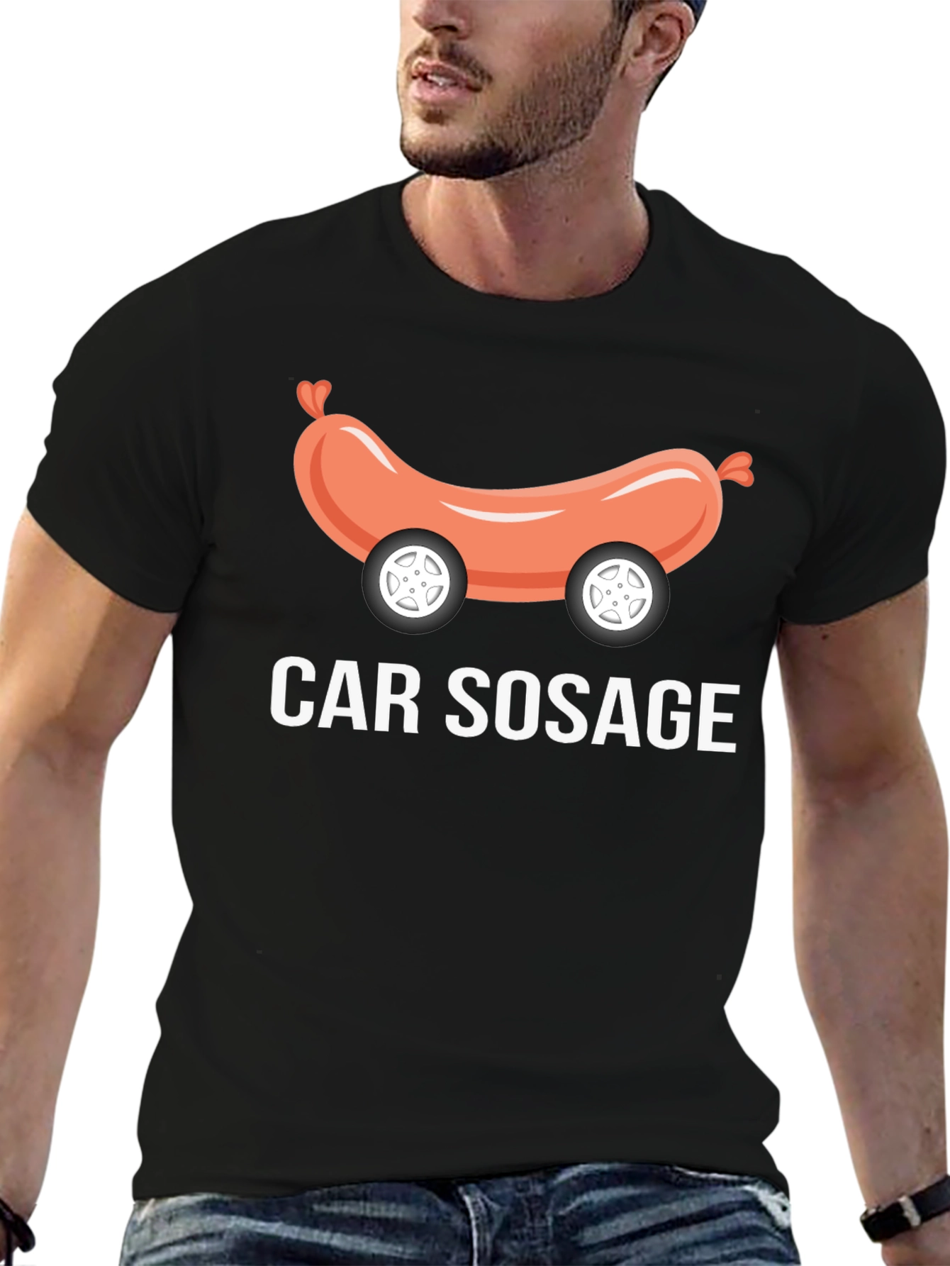 Car Sosage Graphic Tee - Funny Foodie T-Shirt