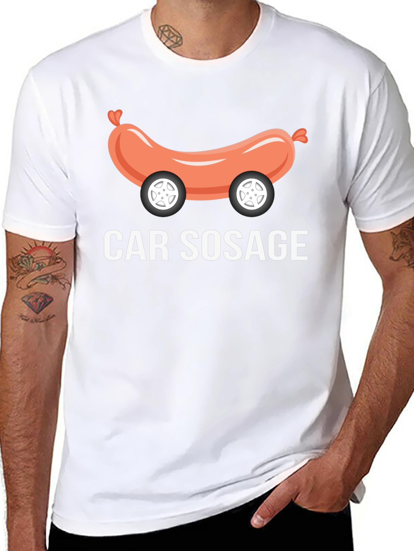 Car Sosage Graphic Tee - Funny Foodie T-Shirt