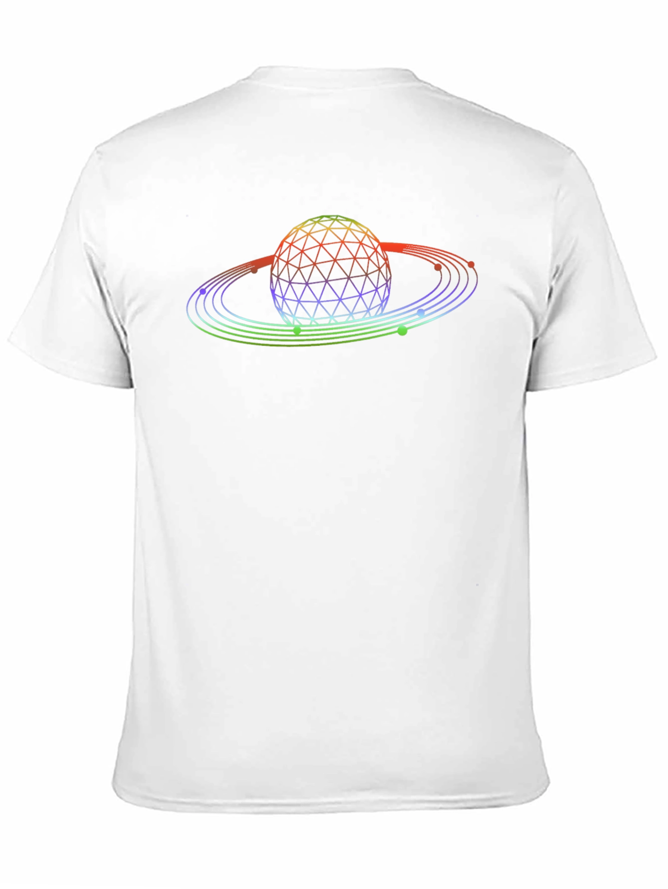 Geometric Planet Graphic Tee - Black Cotton