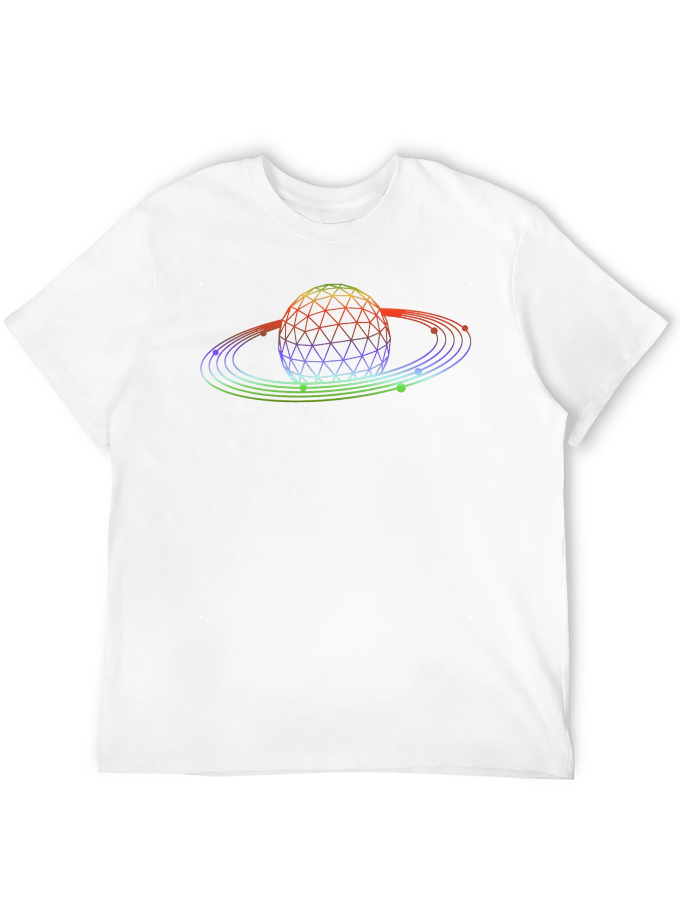 Geometric Planet Graphic Tee - Black Cotton