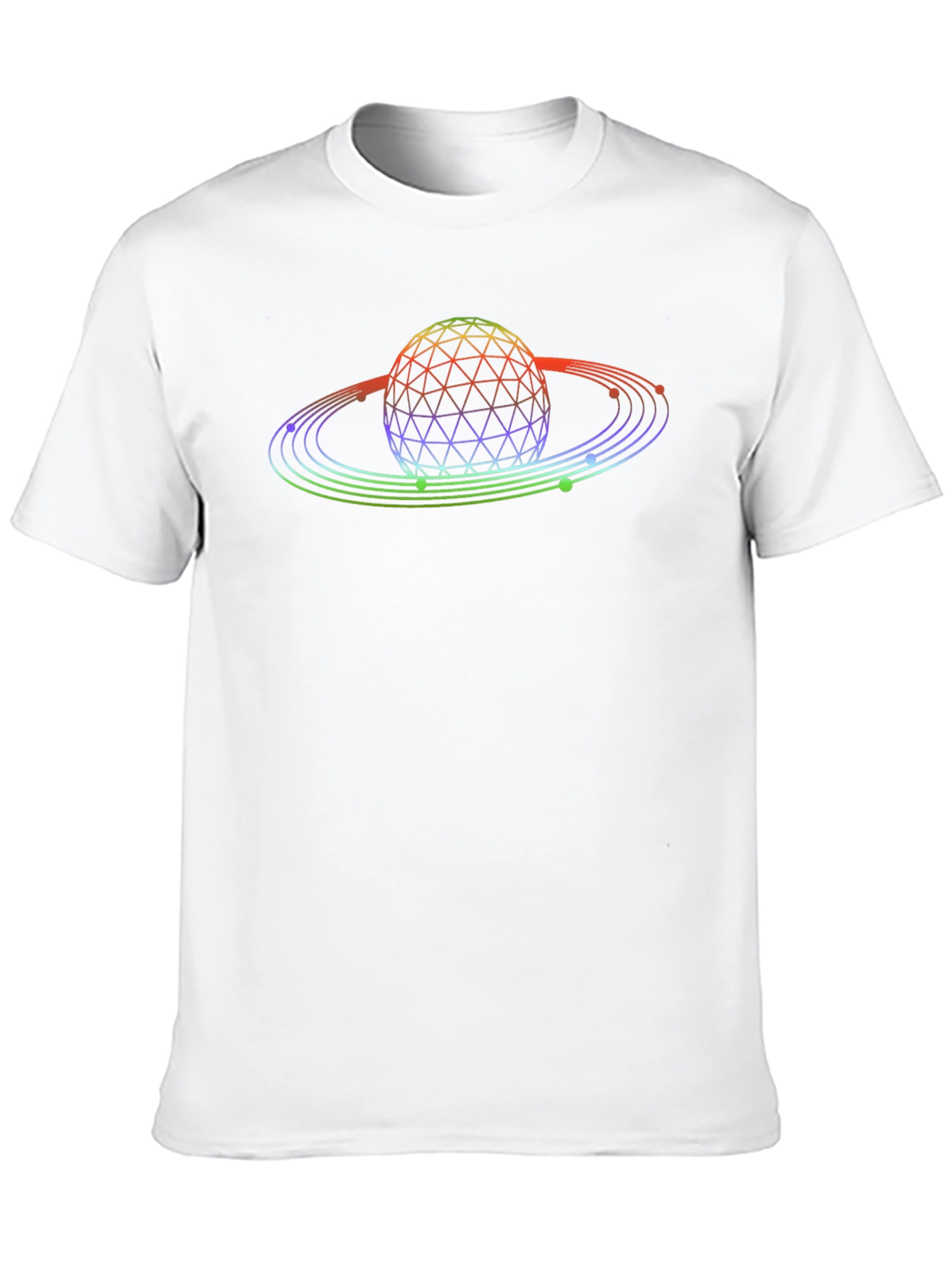 Geometric Planet Graphic Tee - Black Cotton
