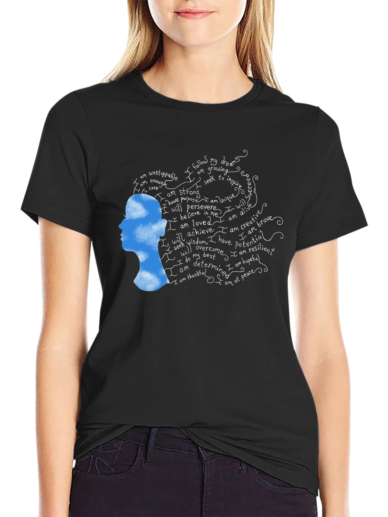 Inspirational Cloud Woman Graphic T-Shirt