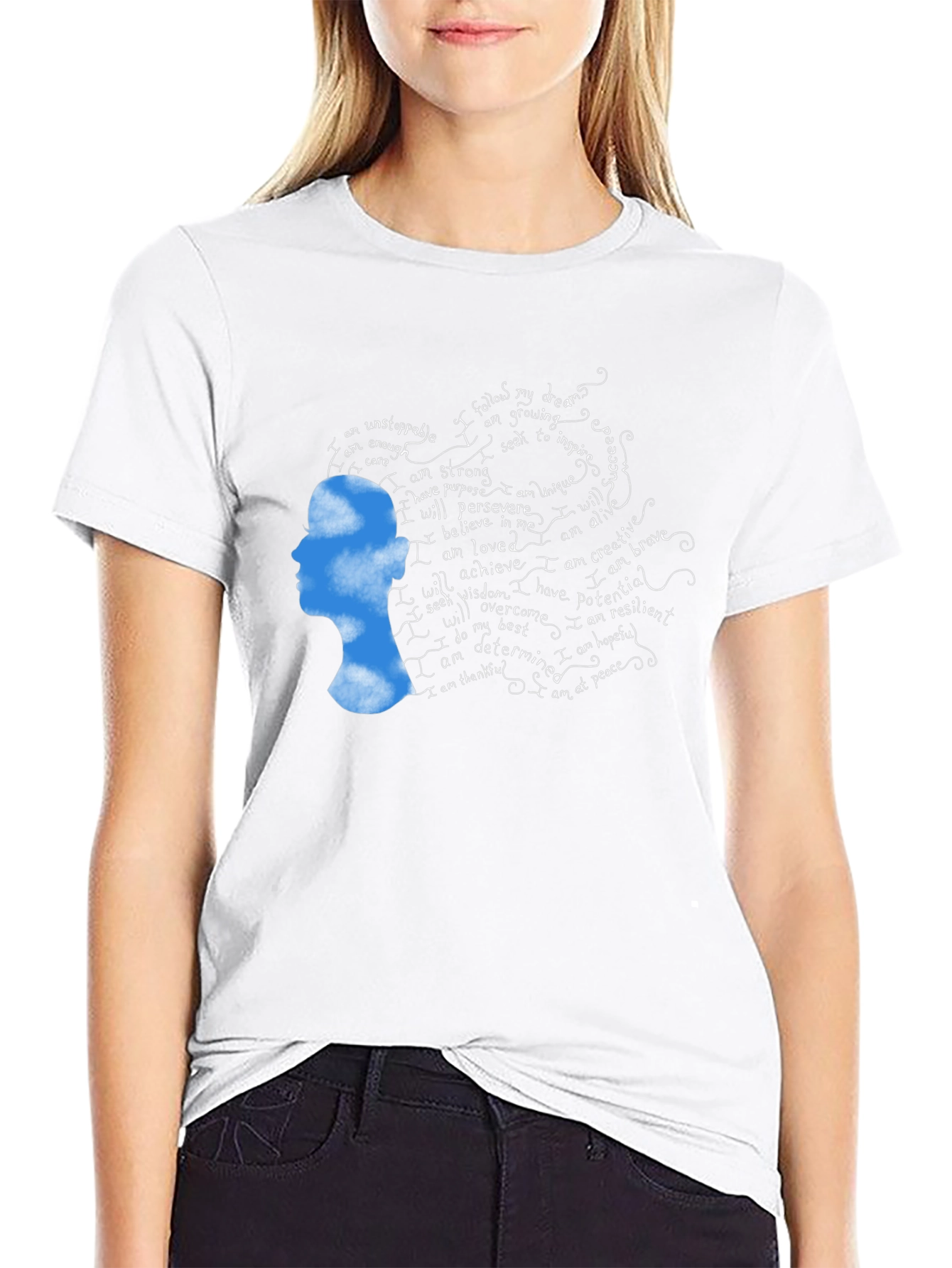 Inspirational Cloud Woman Graphic T-Shirt