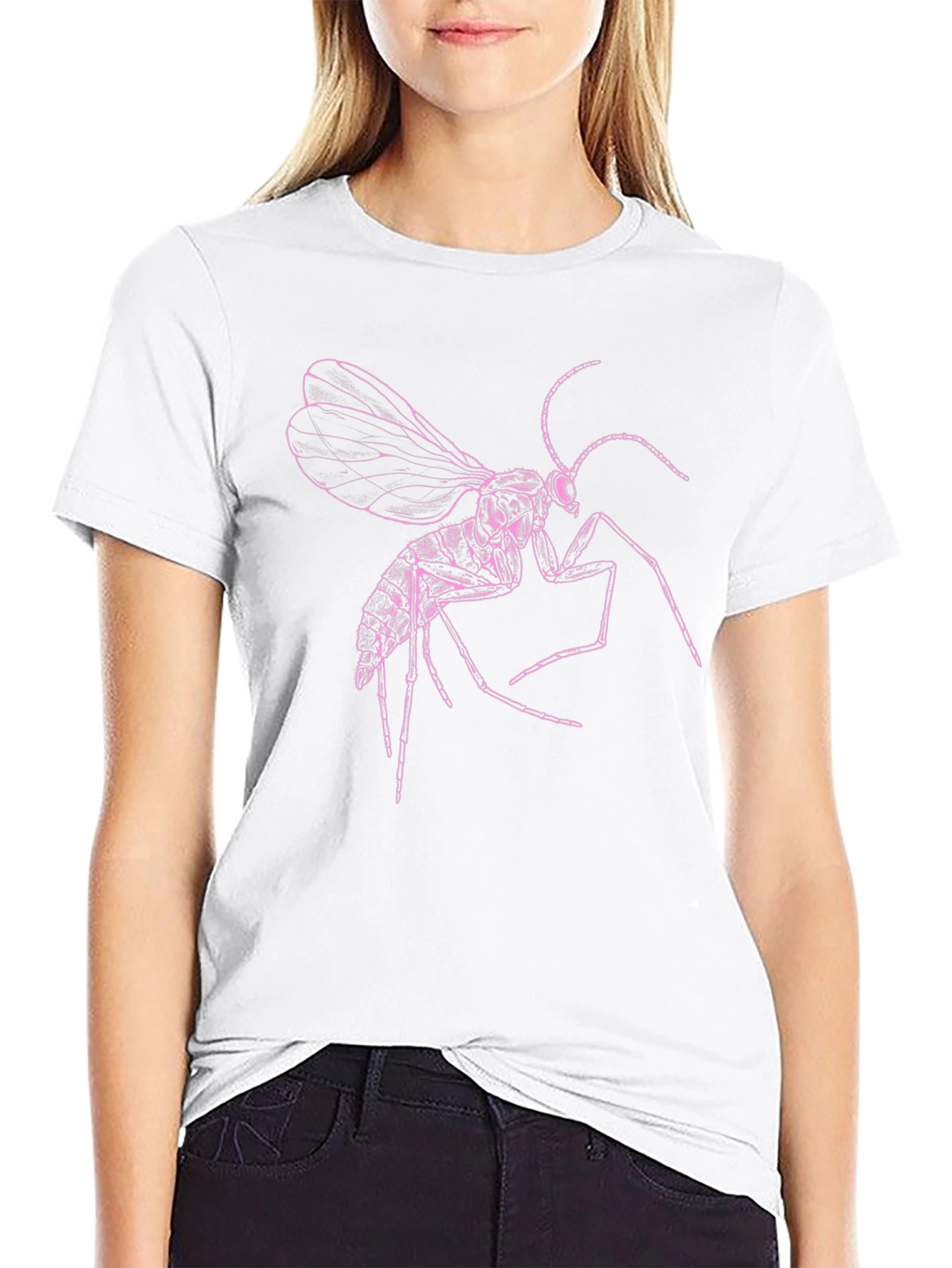 Insect Graphic Print Black T-Shirt