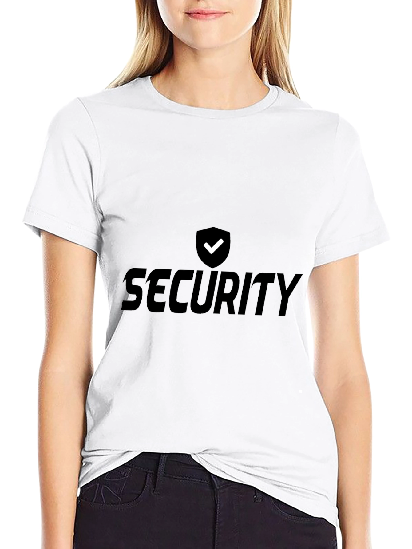 Security Check T-Shirt - Black Cotton Blend Tee
