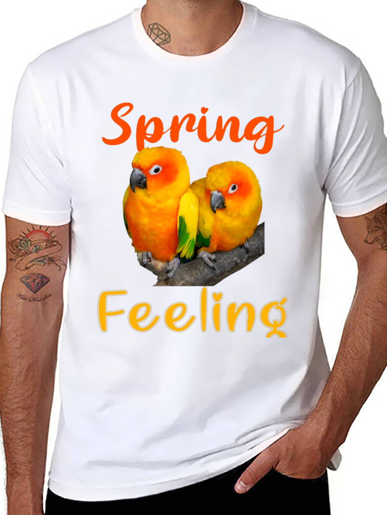 Spring Feeling T-Shirt - Parrot Design
