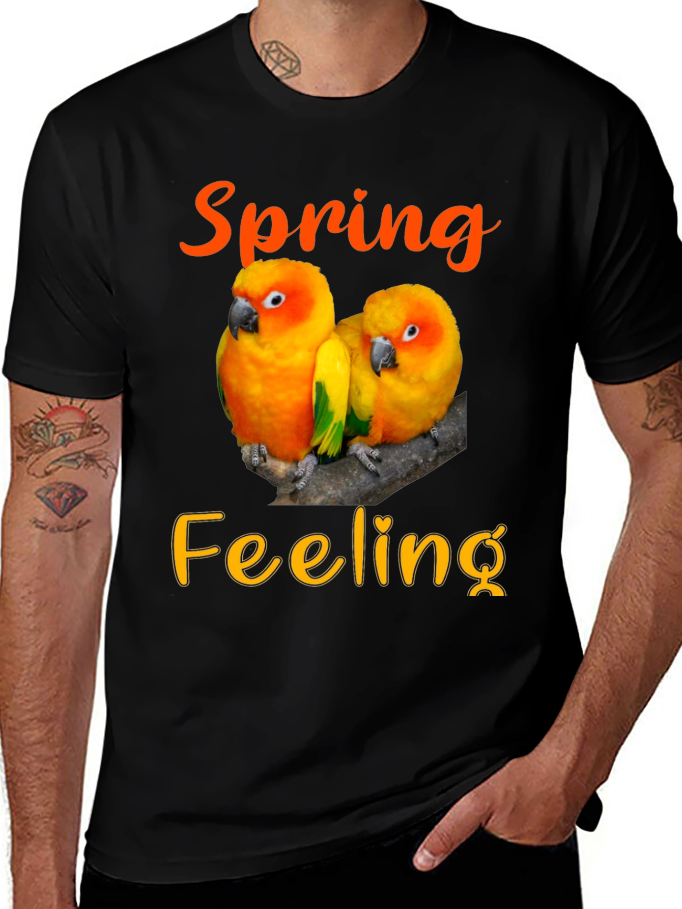 Spring Feeling T-Shirt - Parrot Design