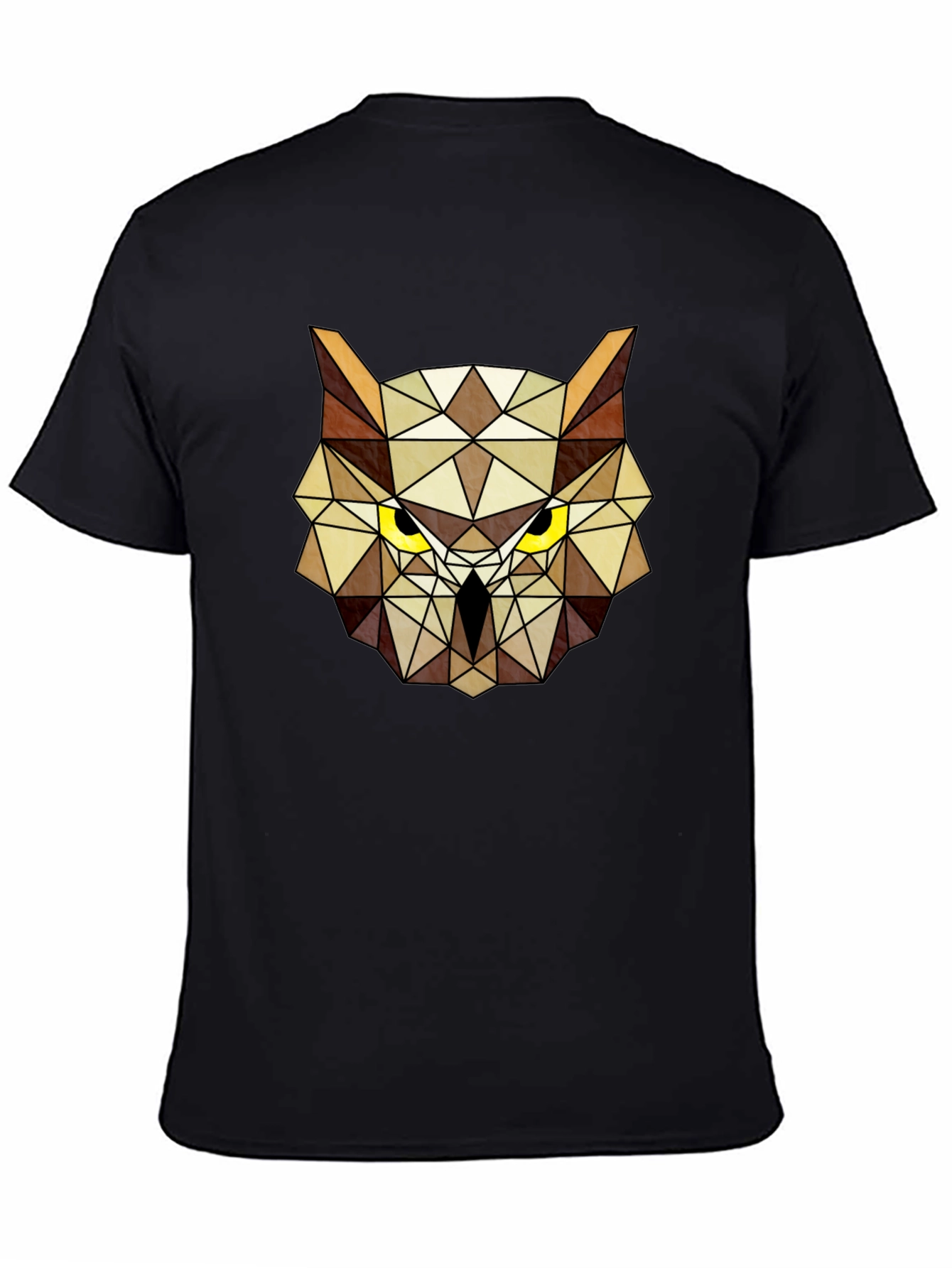 Geometric Owl Head Graphic Tee - Modern Design