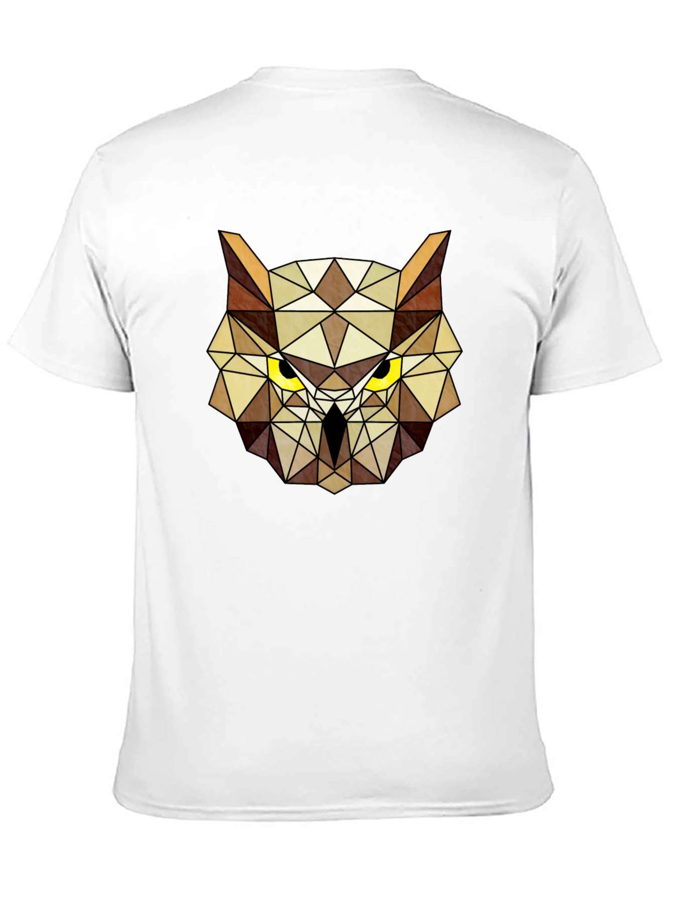Geometric Owl Head Graphic Tee - Modern Design