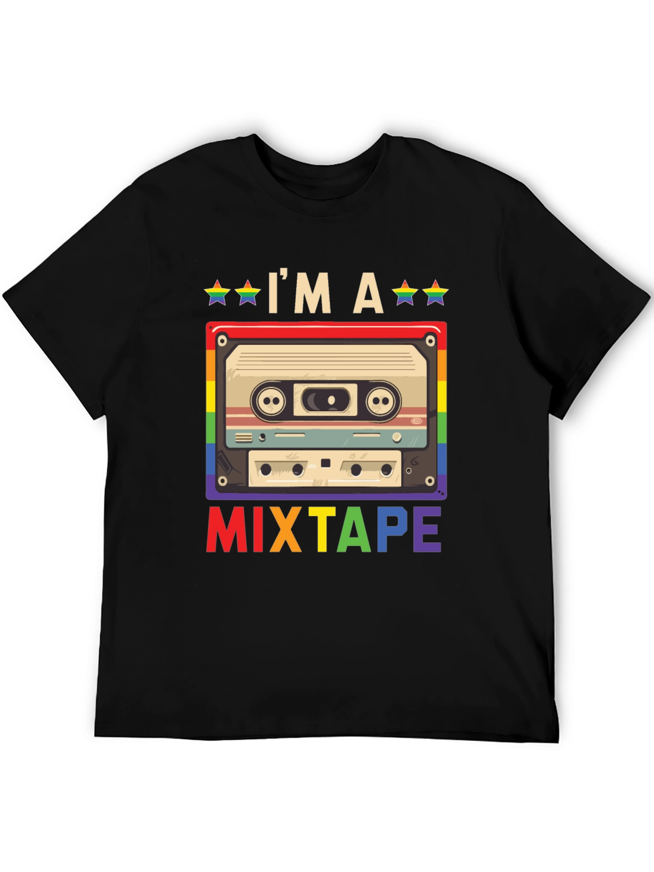 LGBTQ+ Pride Mixtape T-Shirt - Rainbow Design