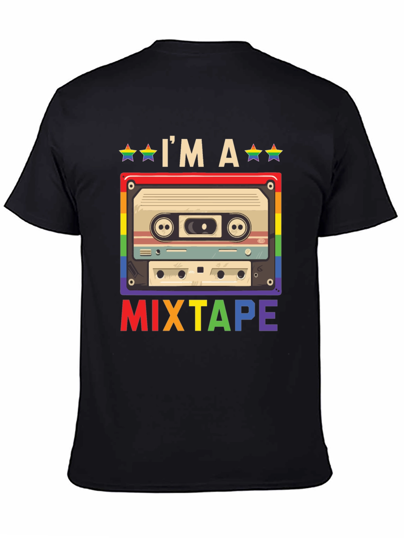 LGBTQ+ Pride Mixtape T-Shirt - Rainbow Design
