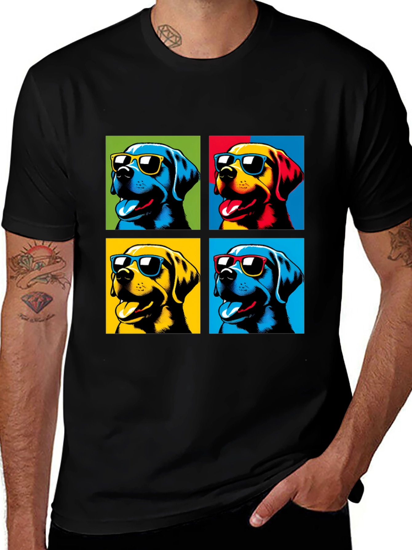 Pop Art Dogs T-Shirt - Stylish Pet Lover Apparel