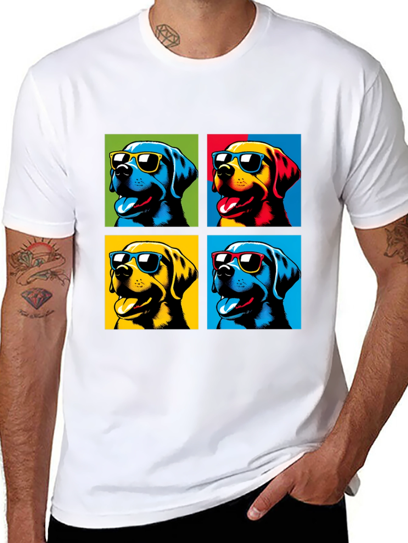 Pop Art Dogs T-Shirt - Stylish Pet Lover Apparel