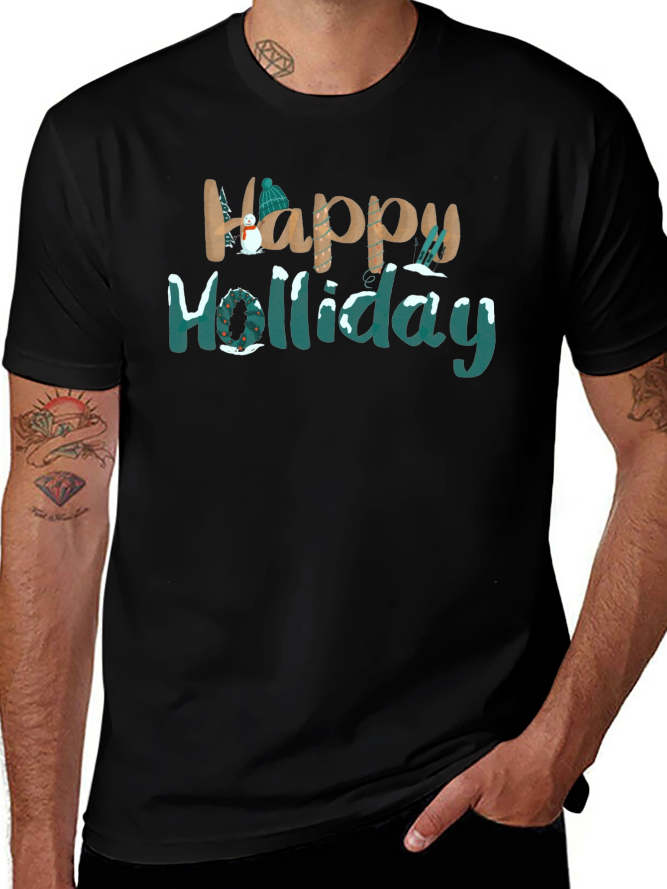 Happy Holiday Graphic Tee - Festive Season Shirt