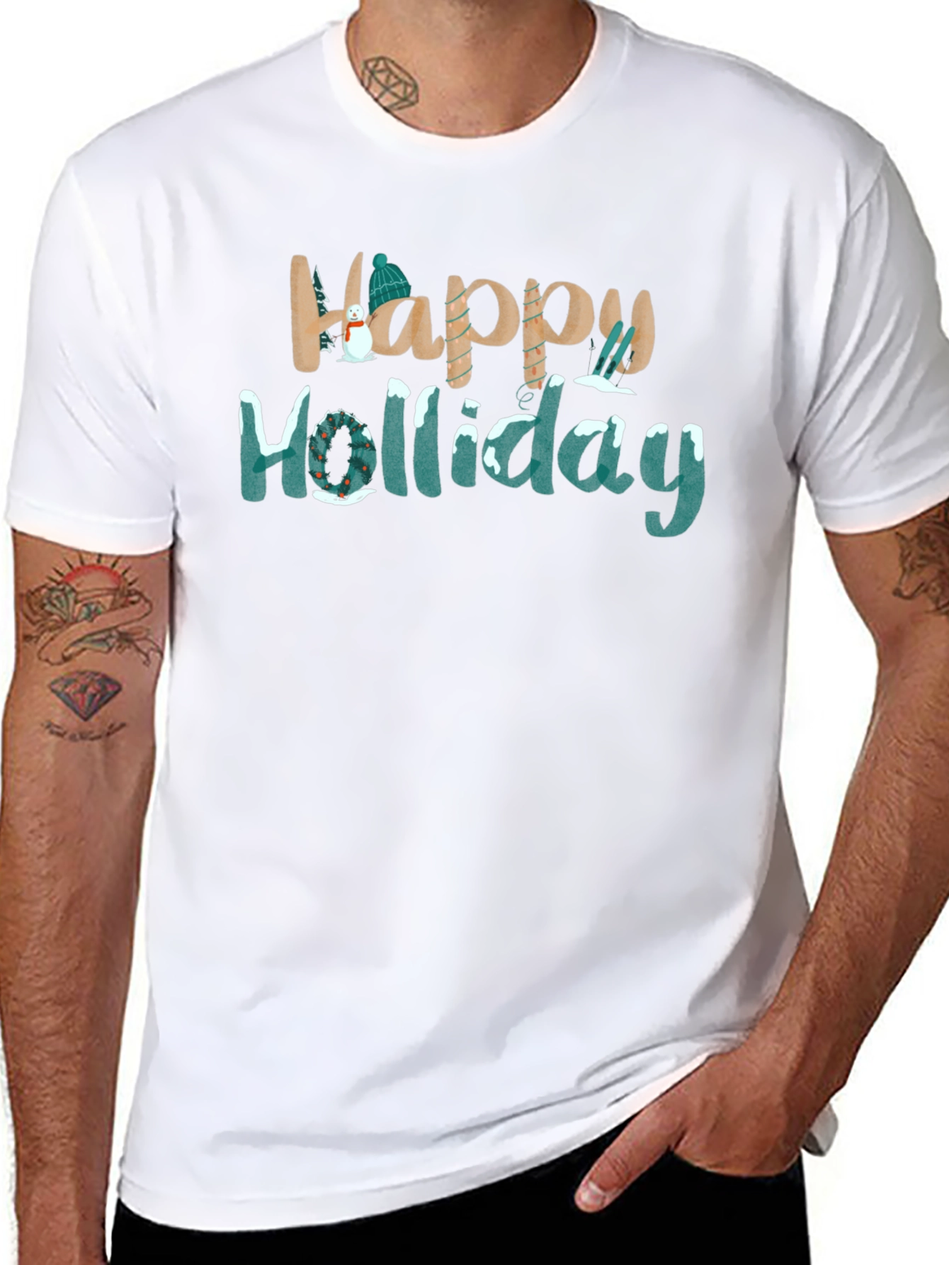 Happy Holiday Graphic Tee - Festive Season Shirt