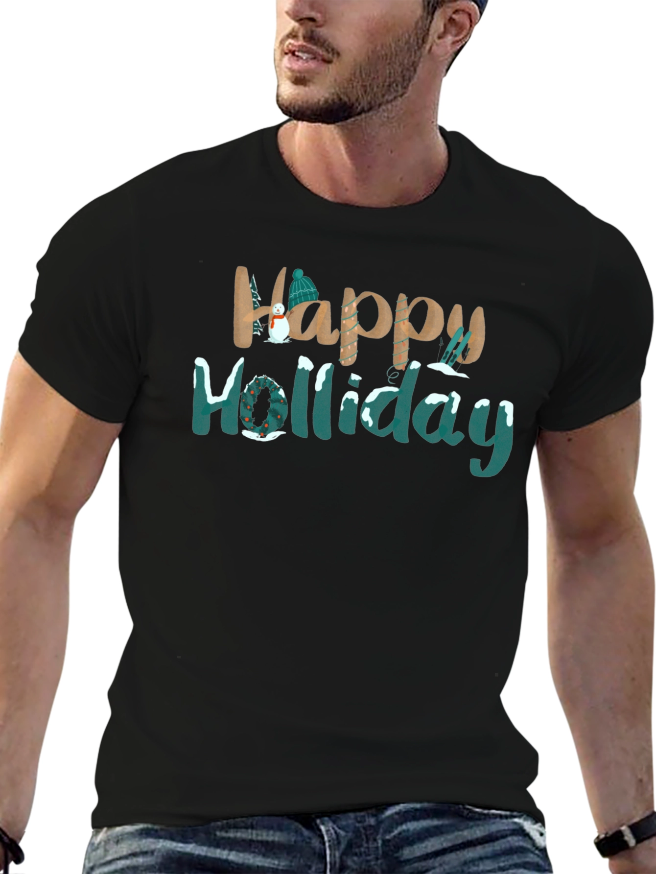 Happy Holiday Graphic Tee - Festive Season Shirt