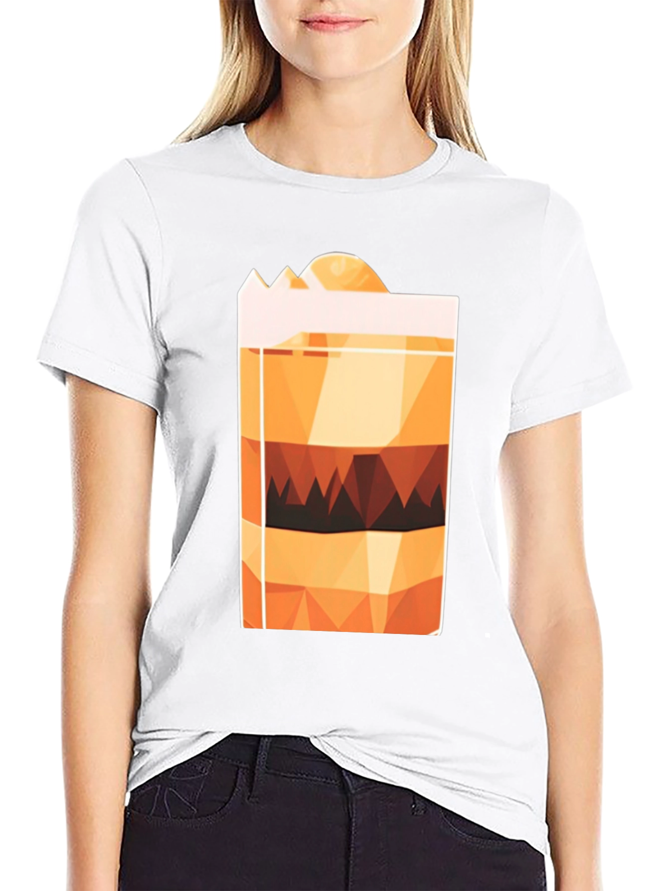Geometric Layered Drink Graphic Tee