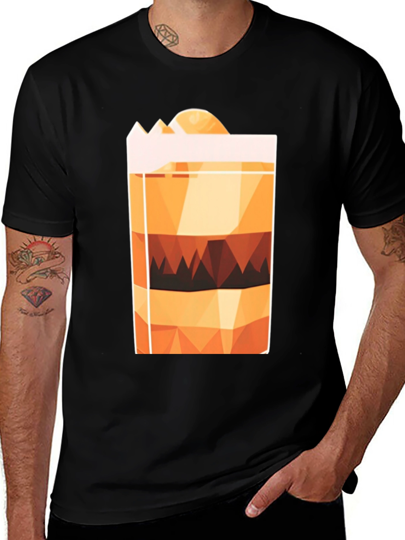 Geometric Layered Drink Graphic Tee