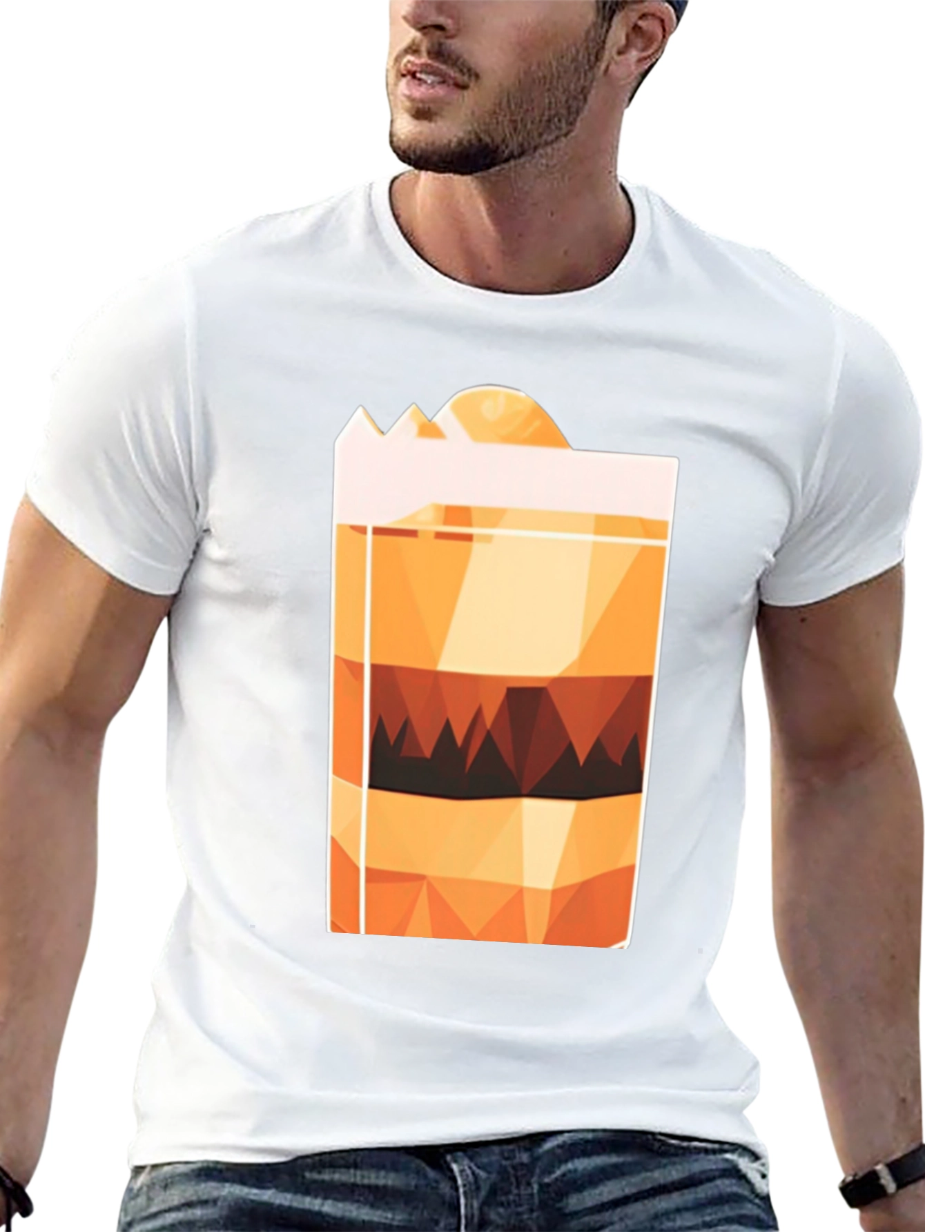 Geometric Layered Drink Graphic Tee