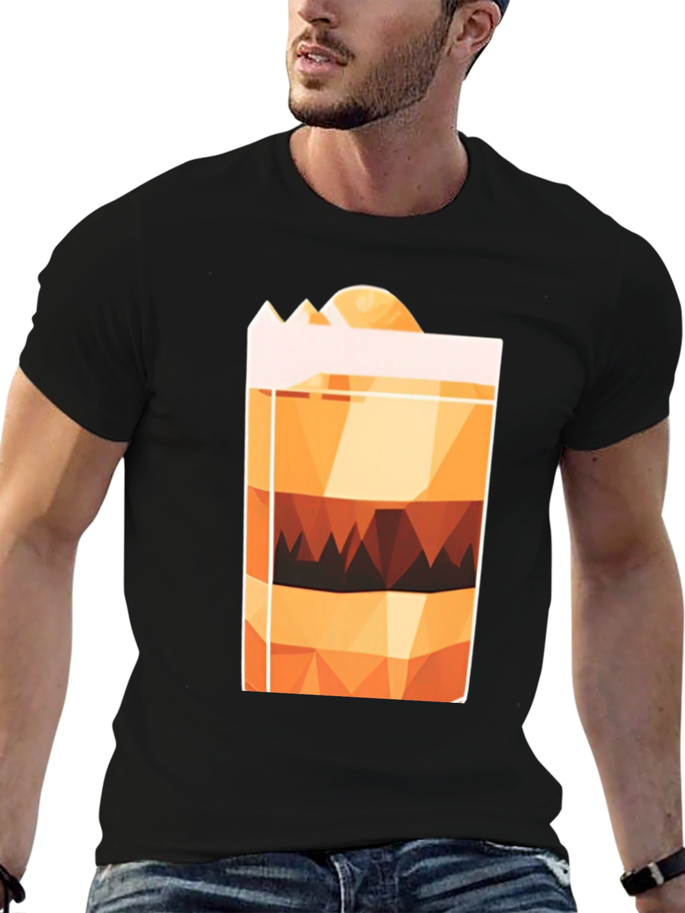 Geometric Layered Drink Graphic Tee