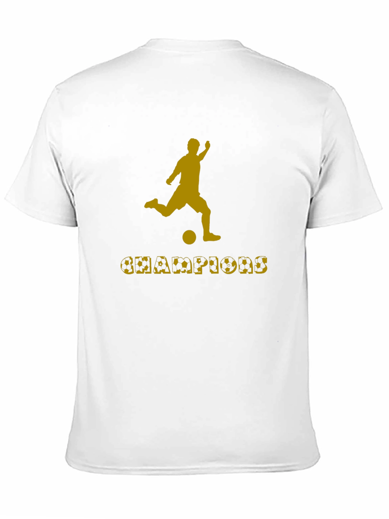 Champions Soccer Graphic Tee - Black Cotton T-Shirt