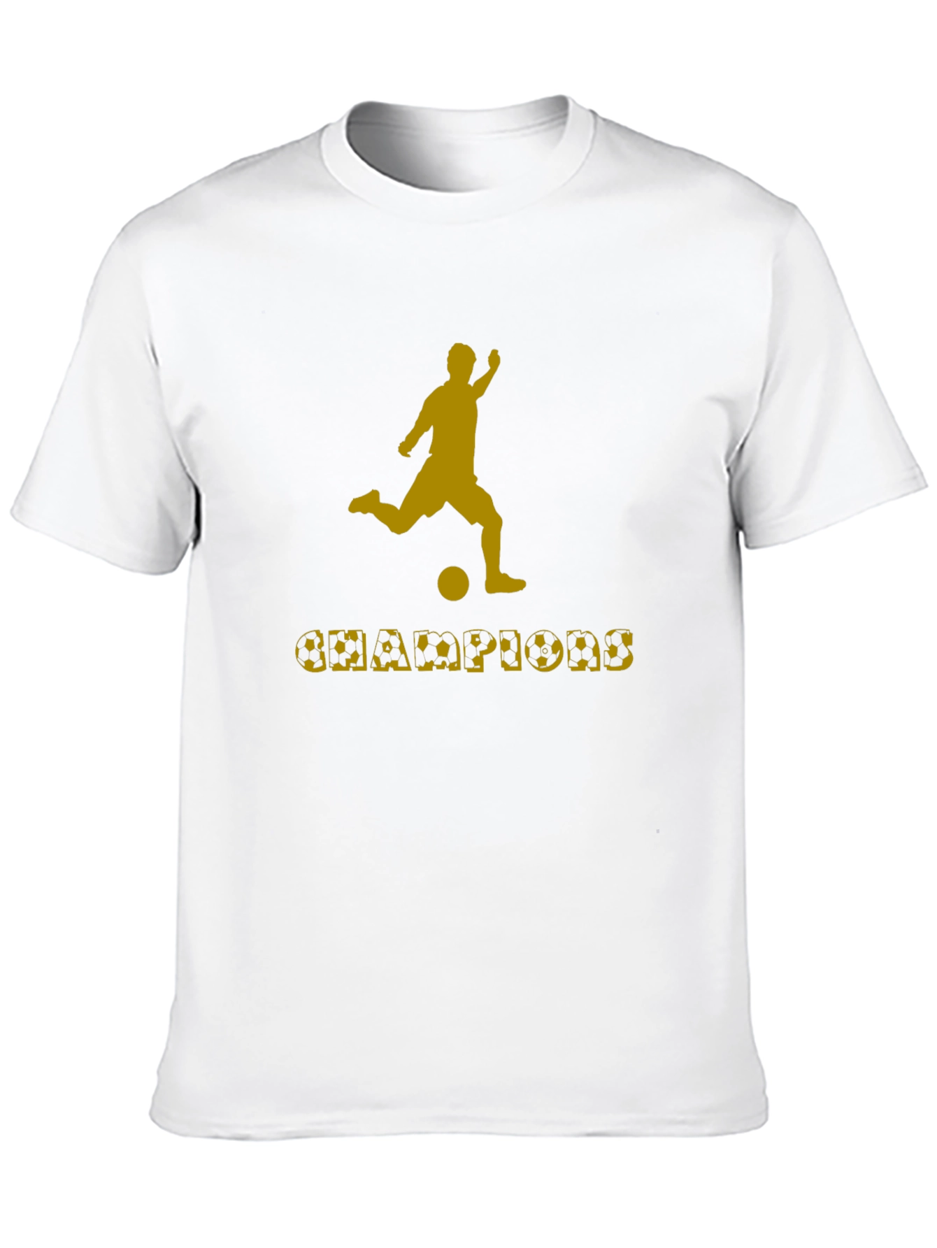 Champions Soccer Graphic Tee - Black Cotton T-Shirt