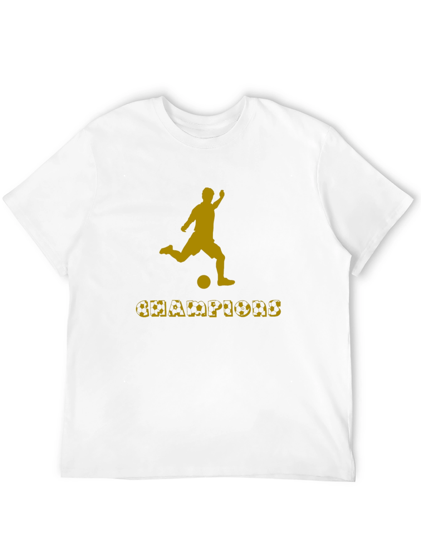 Champions Soccer Graphic Tee - Black Cotton T-Shirt