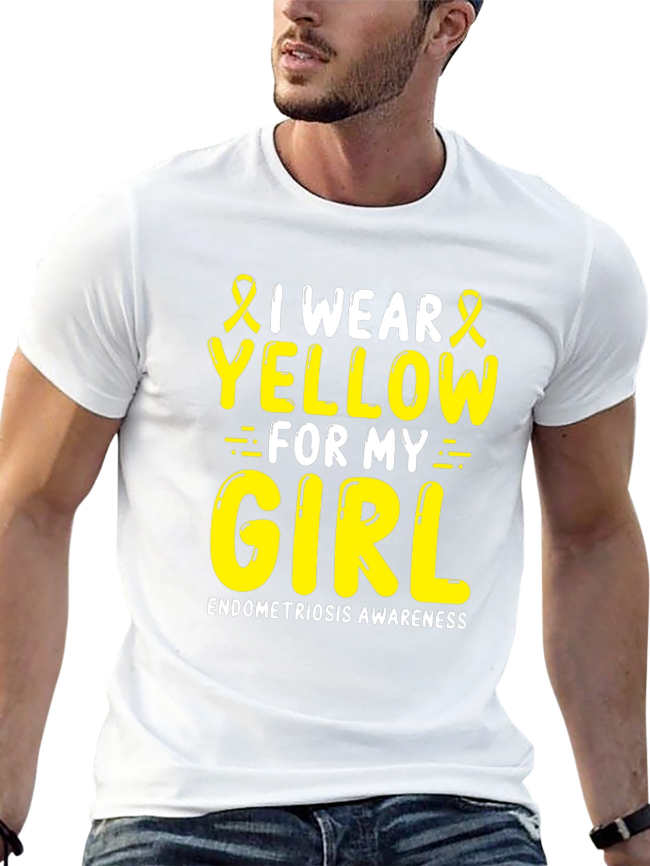 Endometriosis Awareness T-Shirt - Yellow Ribbon