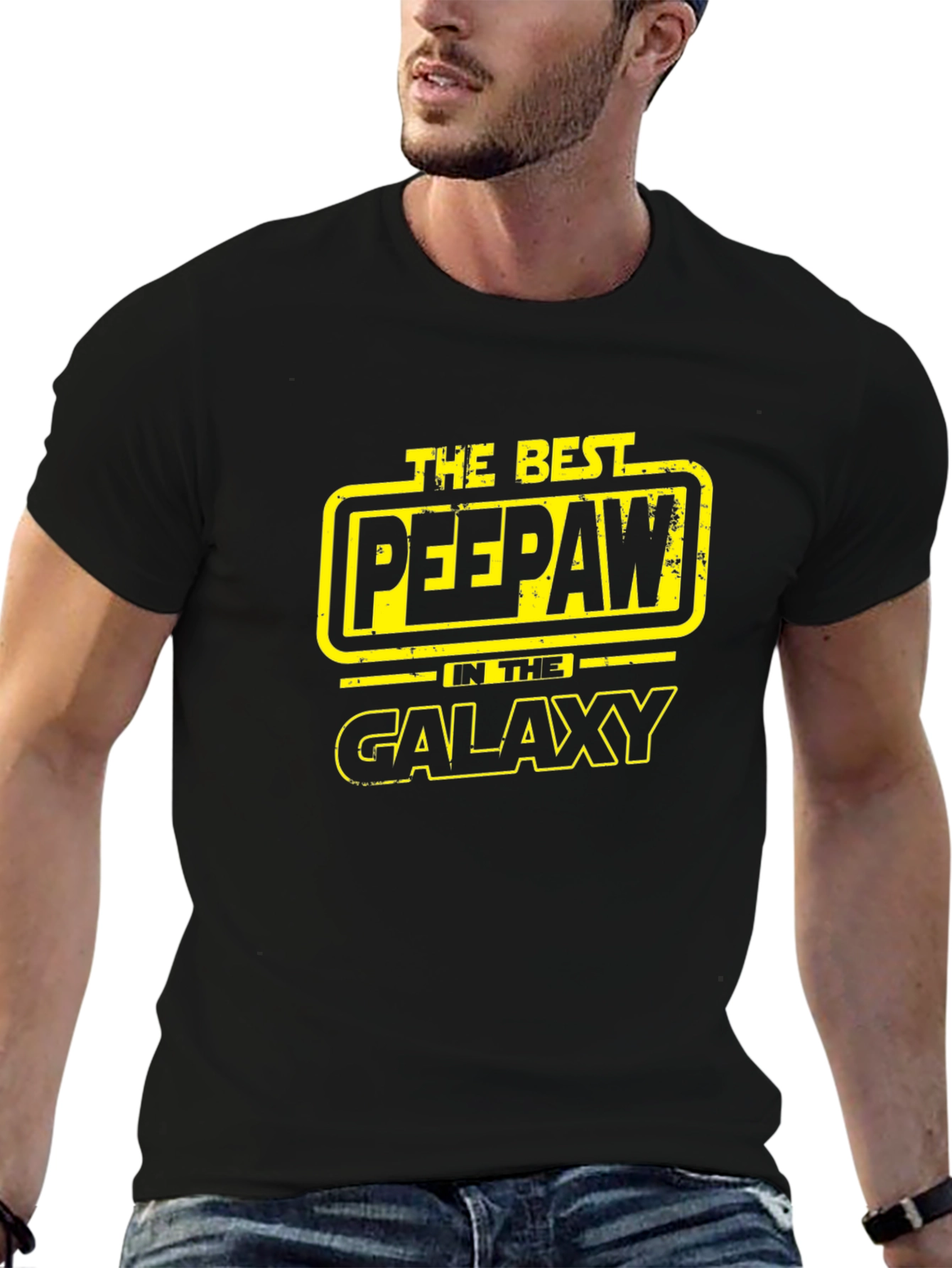 Best Peepaw in the Galaxy Black T-Shirt