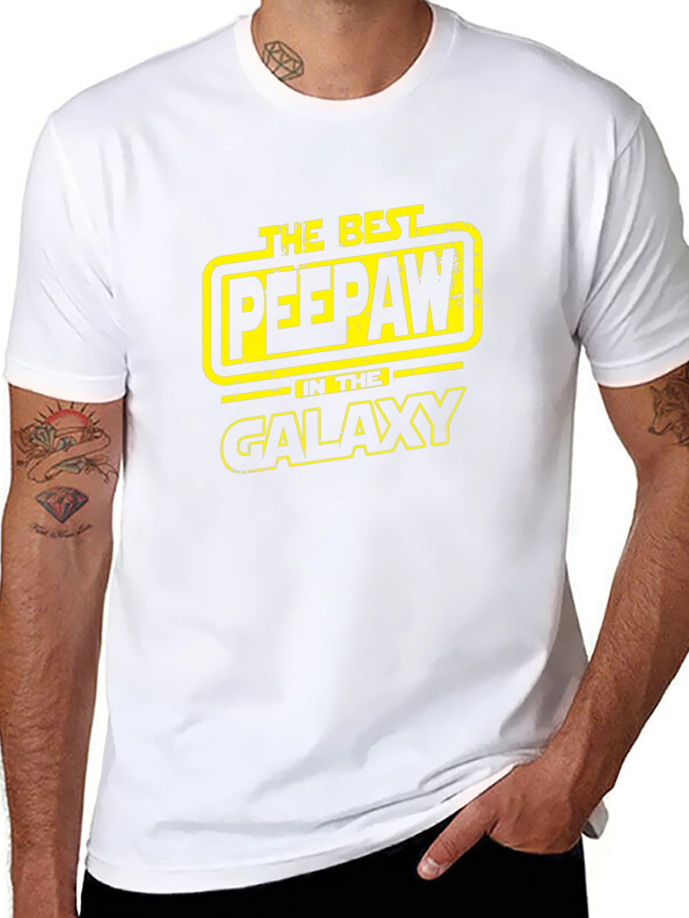 Best Peepaw in the Galaxy Black T-Shirt