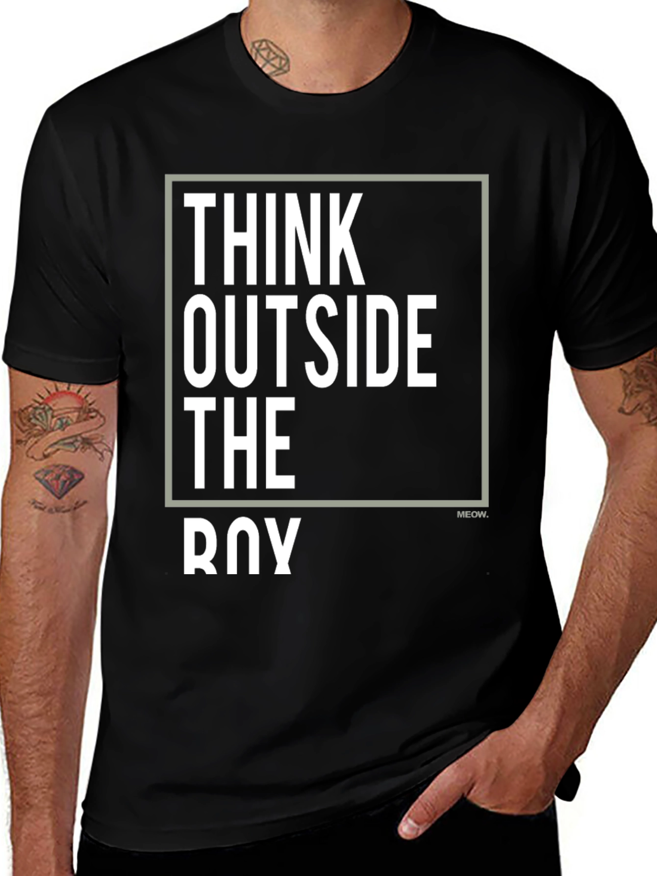 Think Outside the Box Graphic T-Shirt - Black