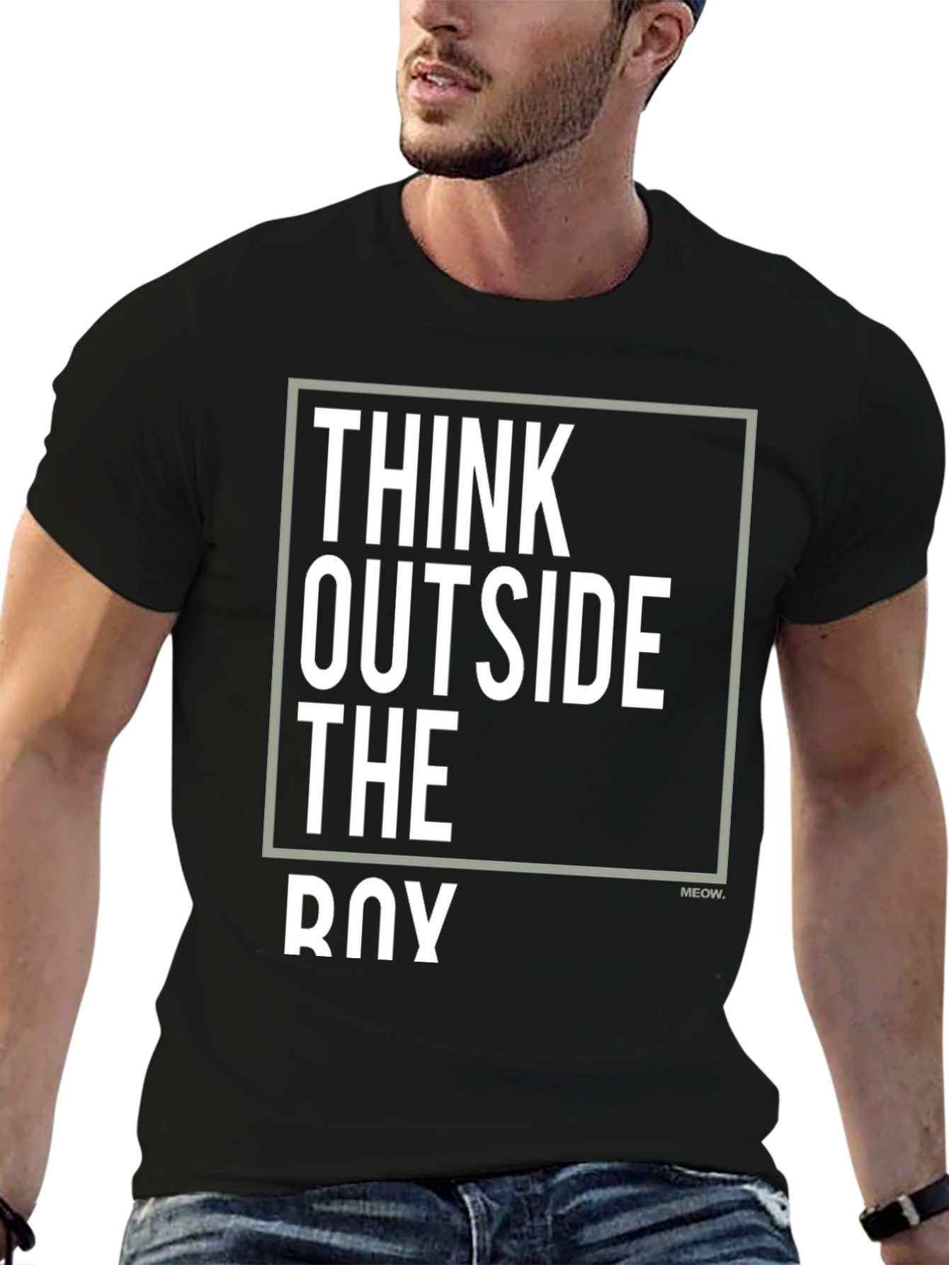 Think Outside the Box Graphic T-Shirt - Black