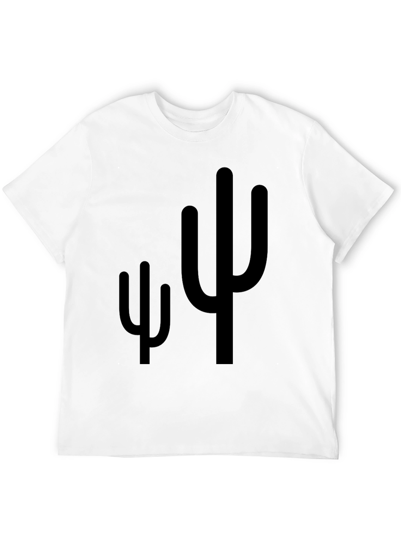 Cactus Graphic Print Mens Black T-Shirt