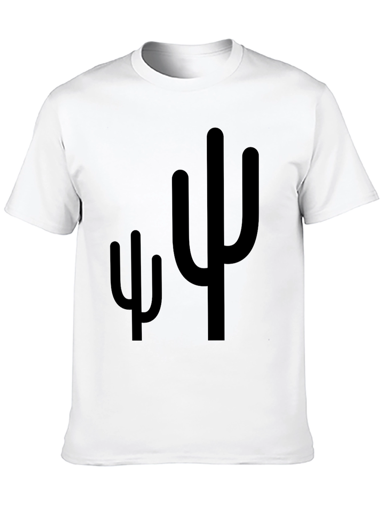 Cactus Graphic Print Mens Black T-Shirt