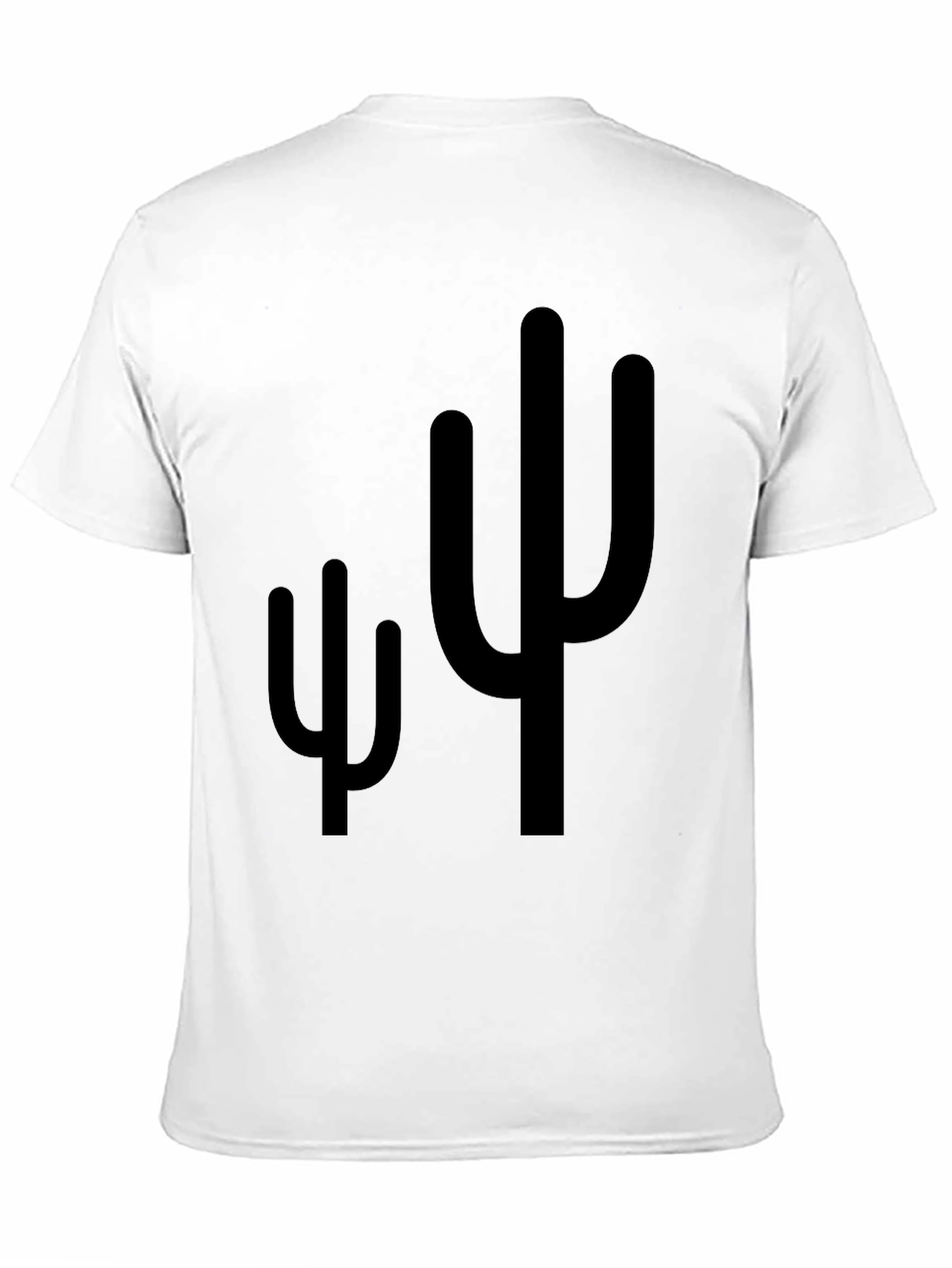 Cactus Graphic Print Mens Black T-Shirt