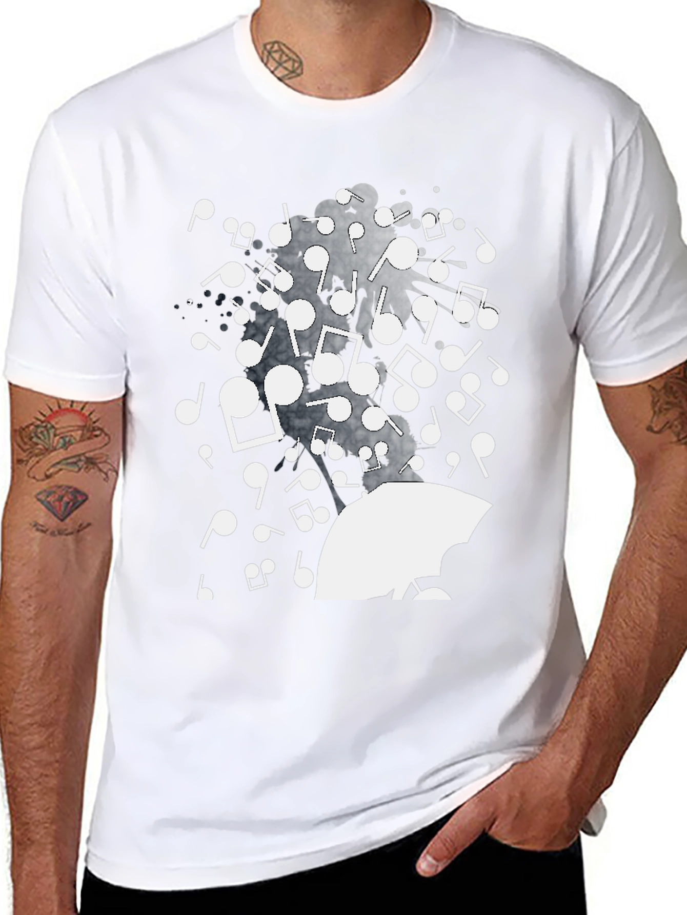 Musical Rain Graphic Tee - Unique Design