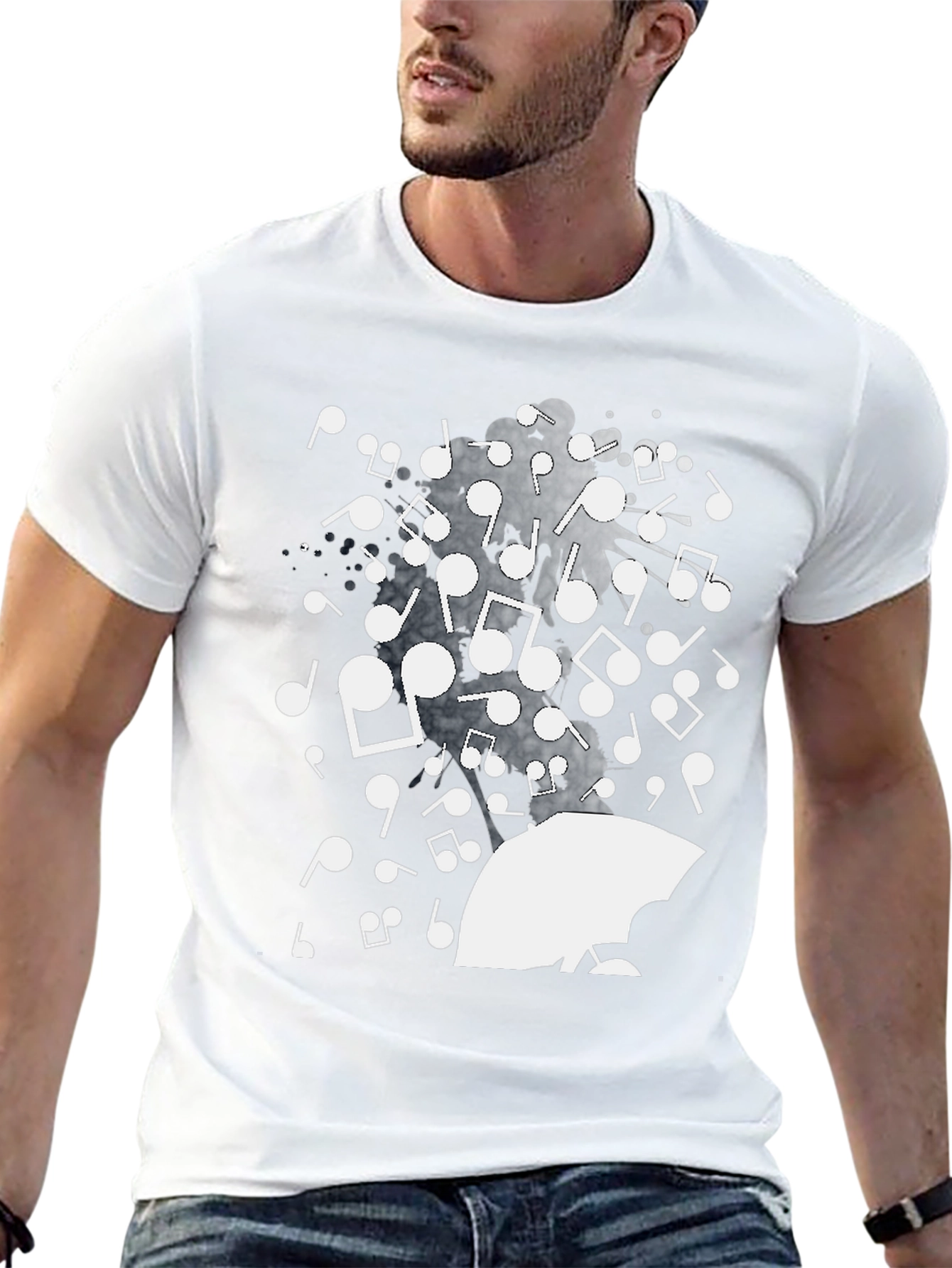 Musical Rain Graphic Tee - Unique Design