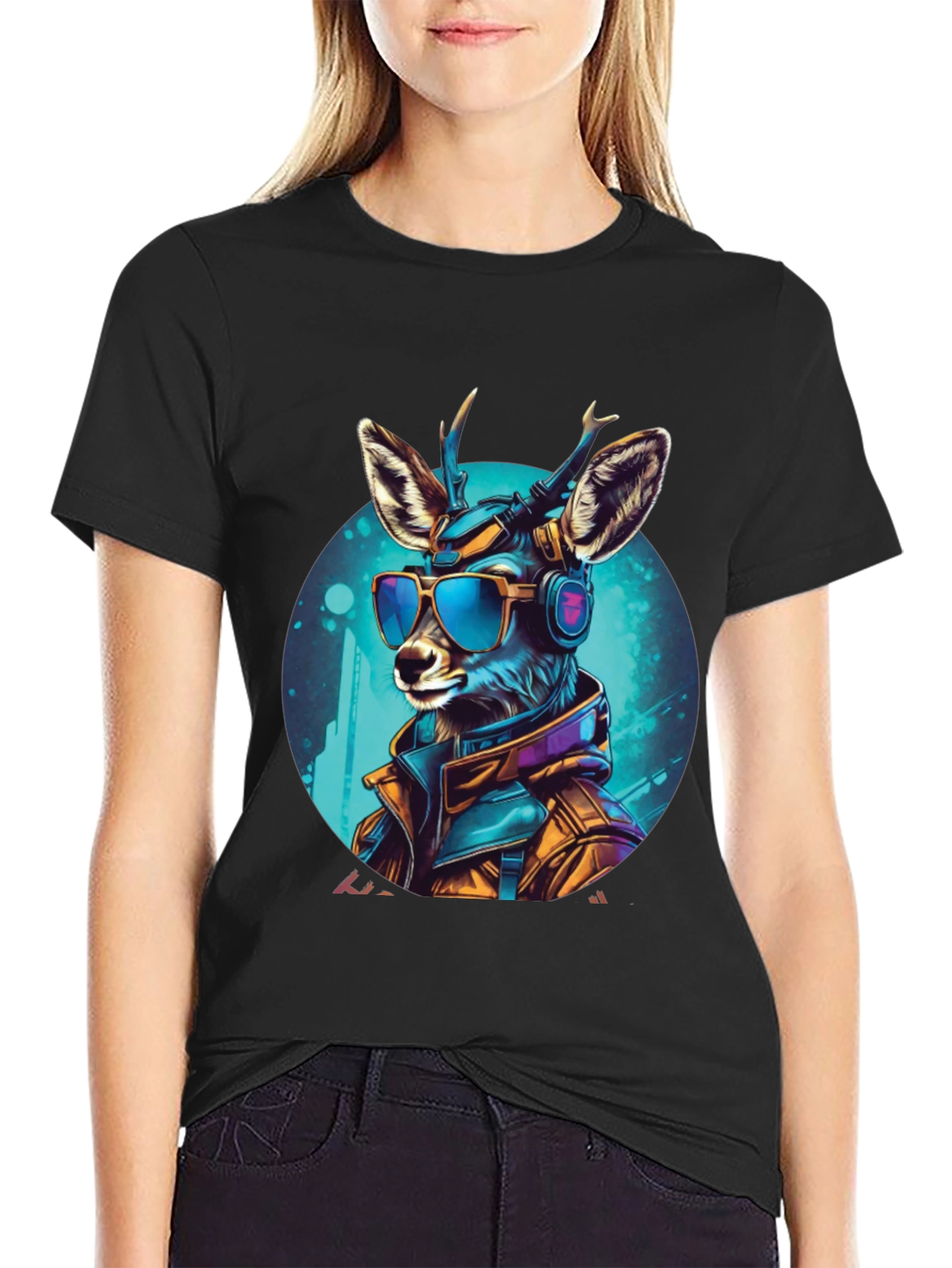 Cyberpunk Deer Graphic Tee